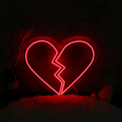 Broken Heart Red Neon Sign | Shineneon