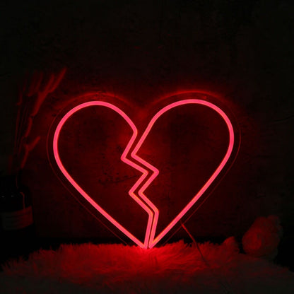 Broken Heart Red Neon Sign | Shineneon