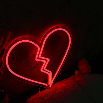 Broken Heart Red Neon Sign | Shineneon