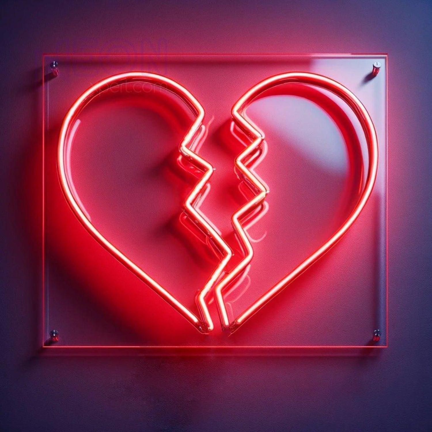 Broken Heart Vibrant Red Led Neon Sign For Bedroom Cafe Emotional Decor | Shineneon