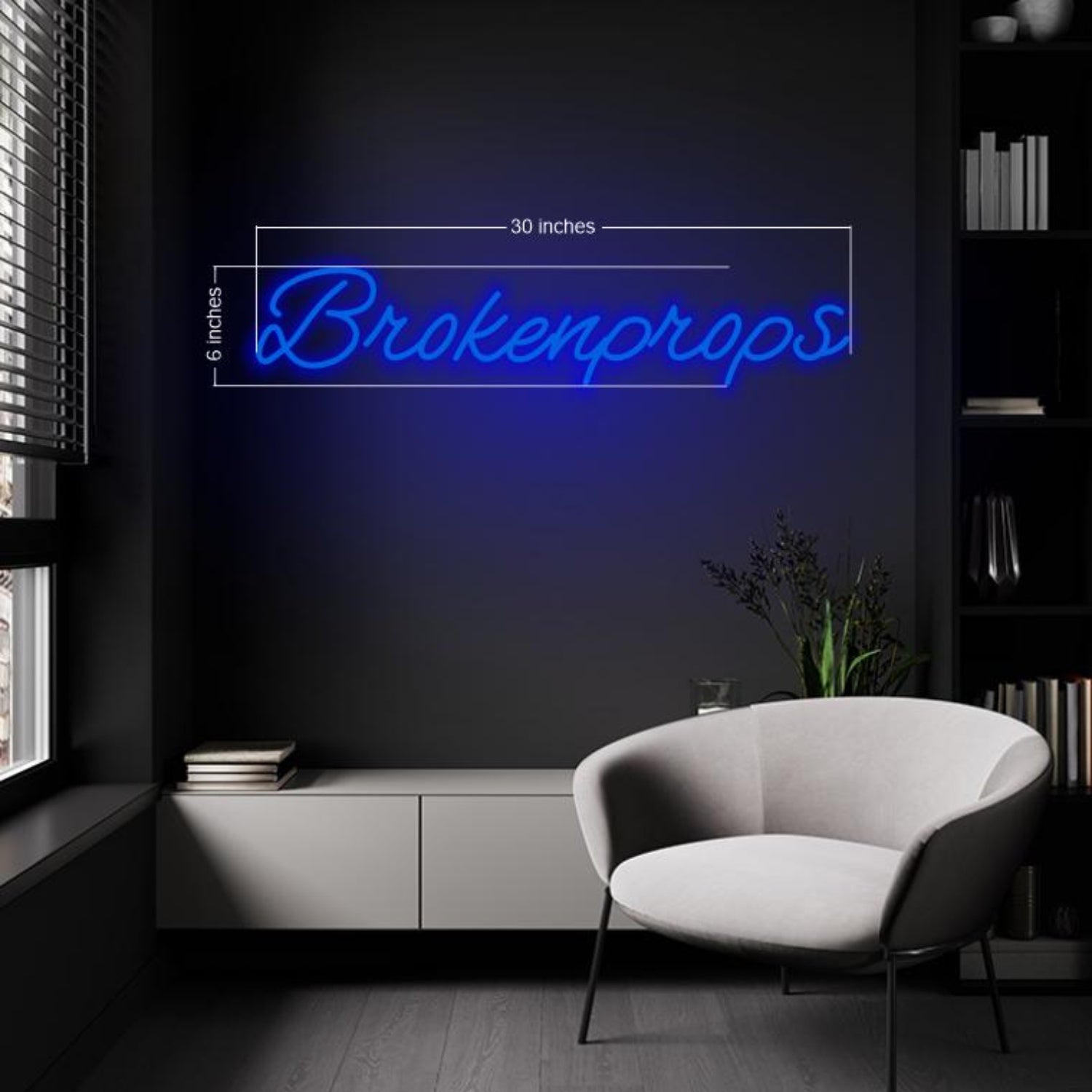 Brokenprops Blue Led Neon Sign For Indoor Decor | Shineneon