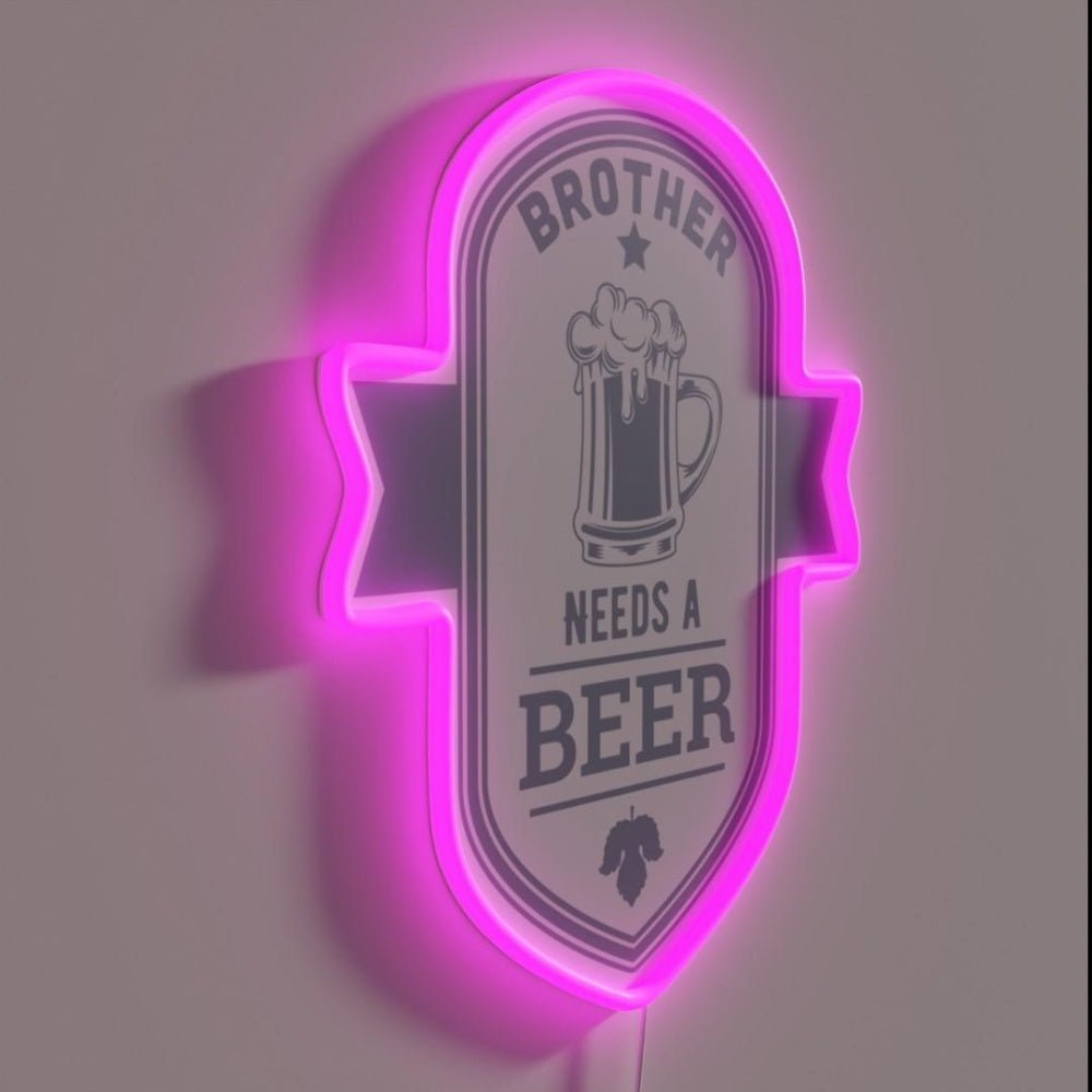 Brother Needs A Beer Rgb Led Neon Sign - Shineneon