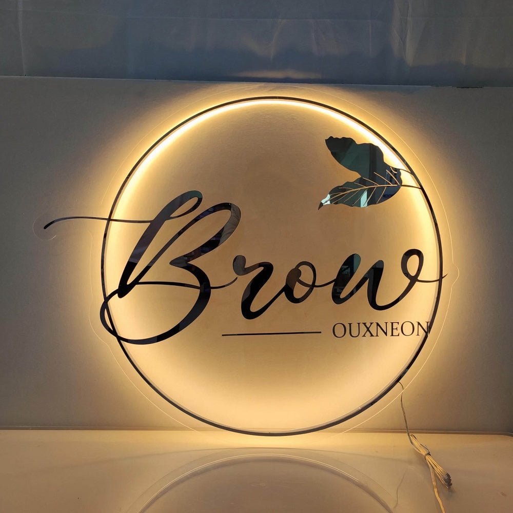 Brow Ouxneon Acrylic Business Logo Sign - Shineneon