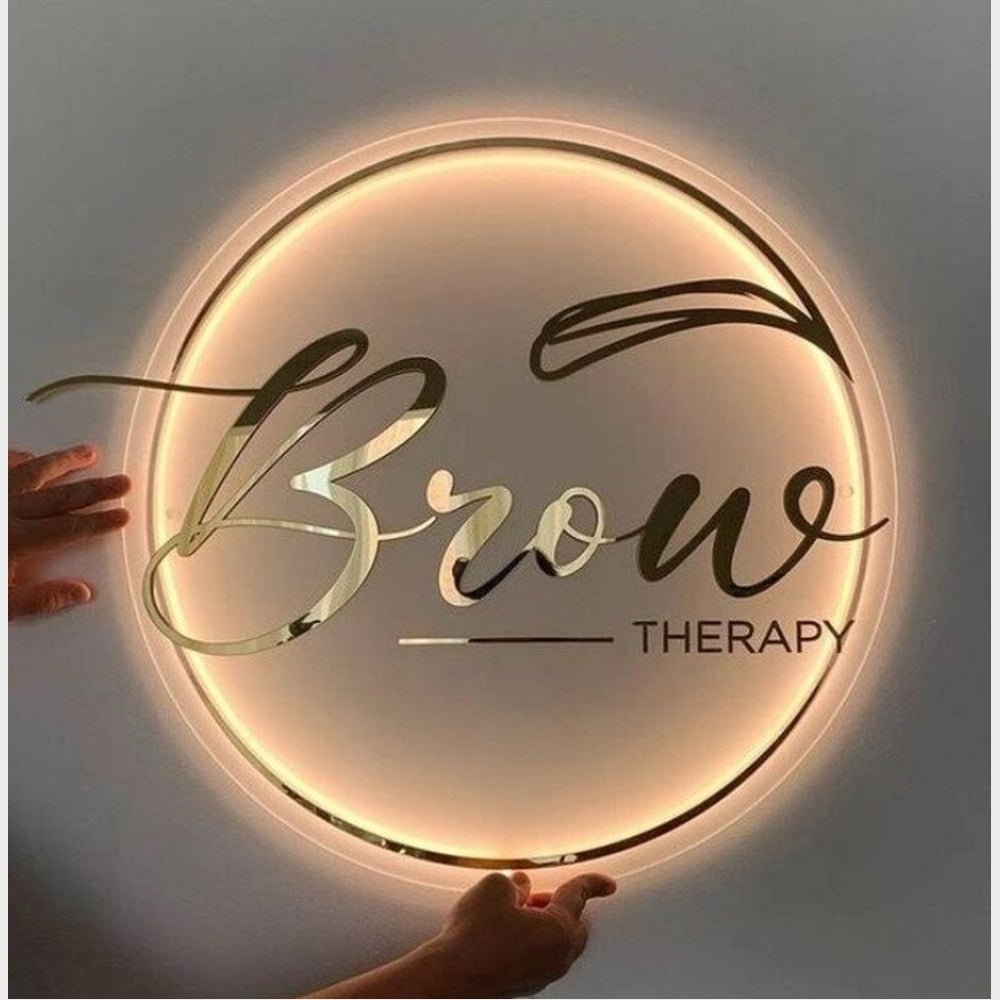 Brow Therapy Acrylic Business Logo Sign - Shineneon