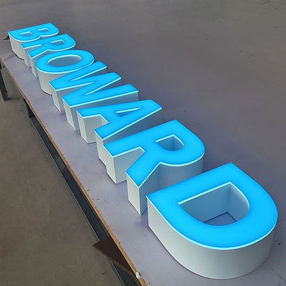 Broward 3D Frontlit And Backlit Channel Letter Led Light Sign - Shineneon