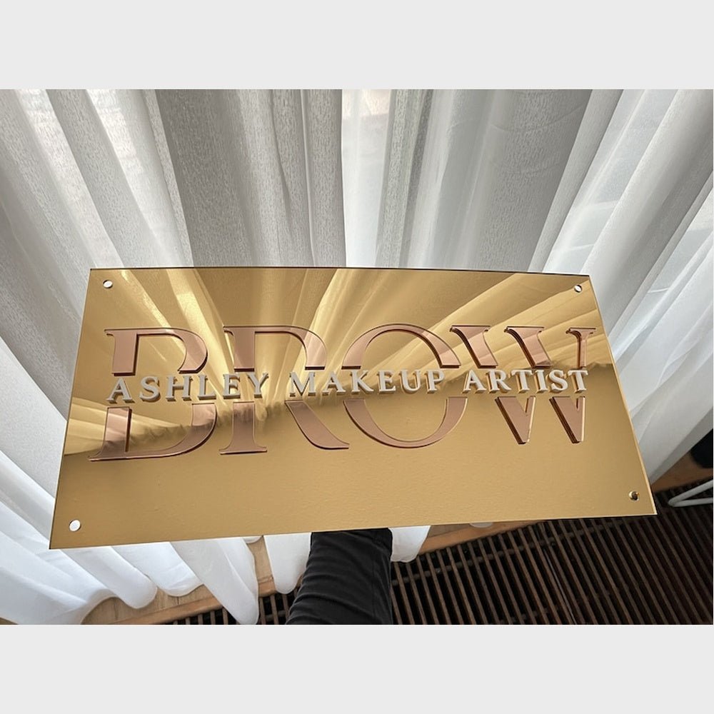 Brown Ashley Makeup Artist Acrylic Business Logo Sign - Shineneon