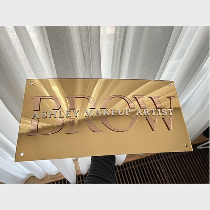 Brown Ashley Makeup Artist Acrylic Business Logo Sign - Shineneon