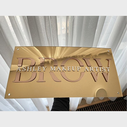Brown Ashley Makeup Artist Acrylic Business Logo Sign - Shineneon