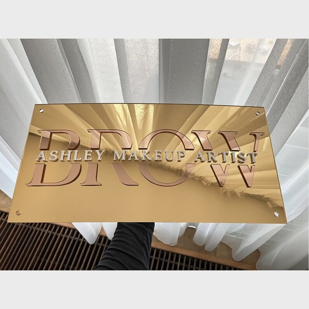 Brown Ashley Makeup Artist Acrylic Business Logo Sign - Shineneon