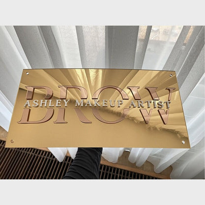 Brown Ashley Makeup Artist Acrylic Business Logo Sign - Shineneon