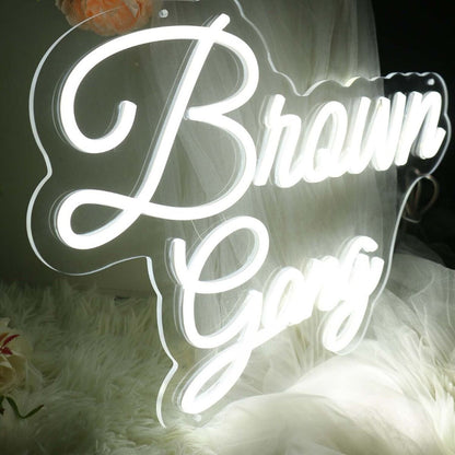 Brown Gang White Led Neon Sign - Shineneon