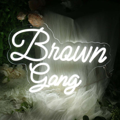 Brown Gang White Led Neon Sign - Shineneon