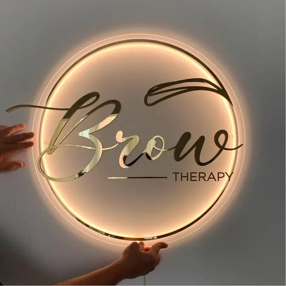 Brown Therapy Acrylic Business Logo Sign - Shineneon
