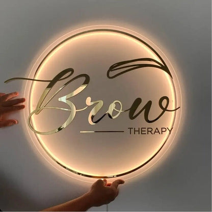 Brown Therapy Acrylic Business Logo Sign - Shineneon