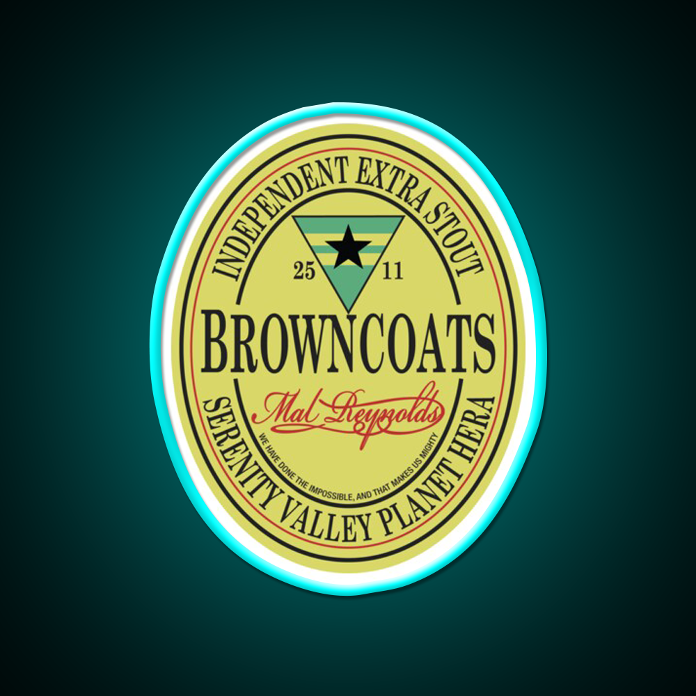 Browncoats Independent Extra Stout Beer Bar Decor Led Neon Sign Rgb Color - Size and dimension reference
