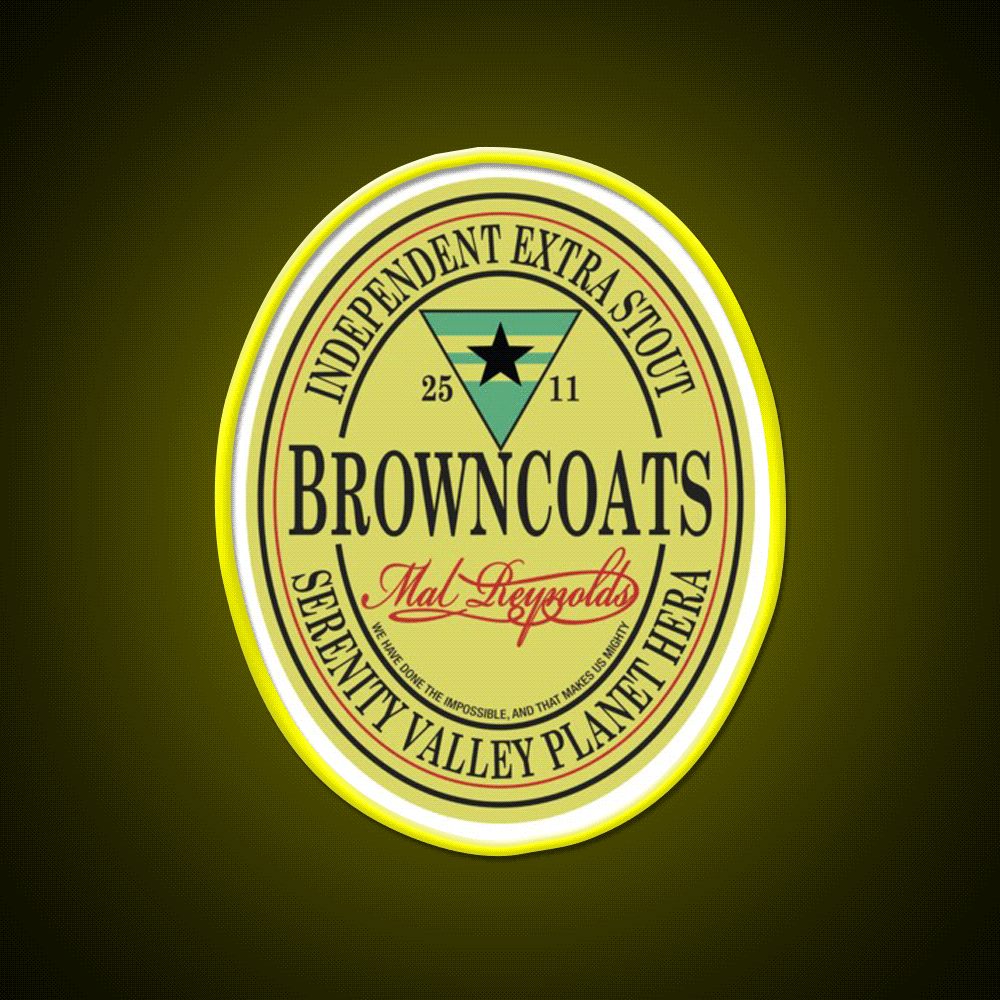 Browncoats Independent Extra Stout Beer Bar Decor Led Neon Sign Rgb Color - Custom LED neon sign front view