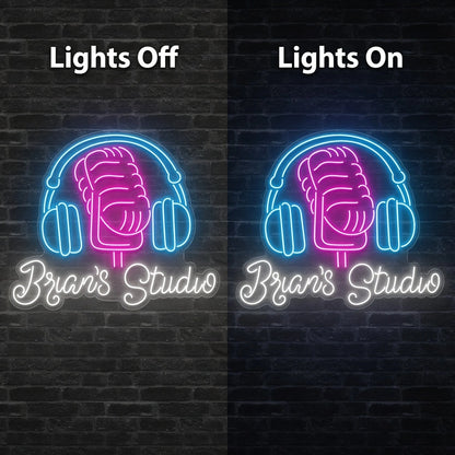 Brown's Studios LED Neon Sign - 06 Day Night Comparison