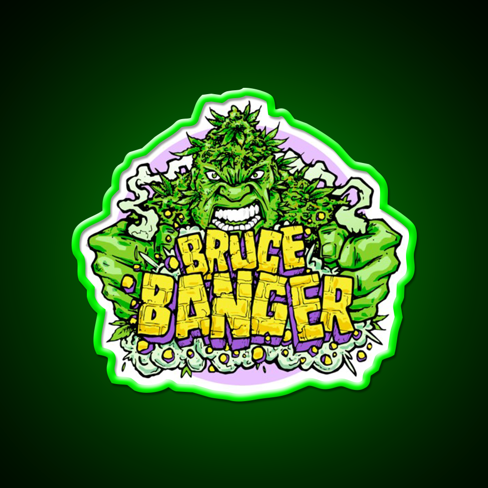 Bruce Banger Seed Artwork Hemp Inspired Green Leaf Led Neon Sign Rgb Color - LED neon sign view 8