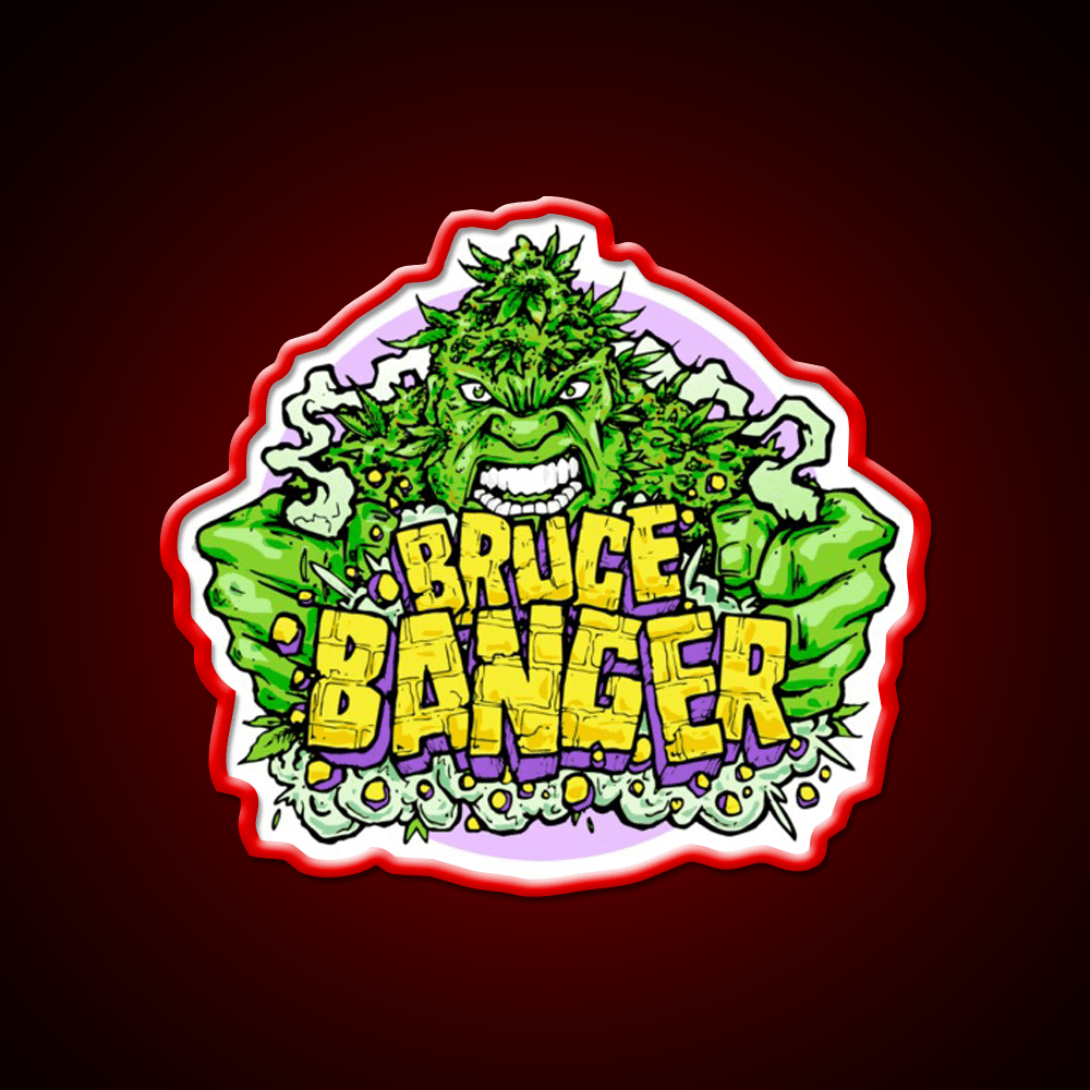 Bruce Banger Seed Artwork Hemp Inspired Green Leaf Led Neon Sign Rgb Color - Shineneon