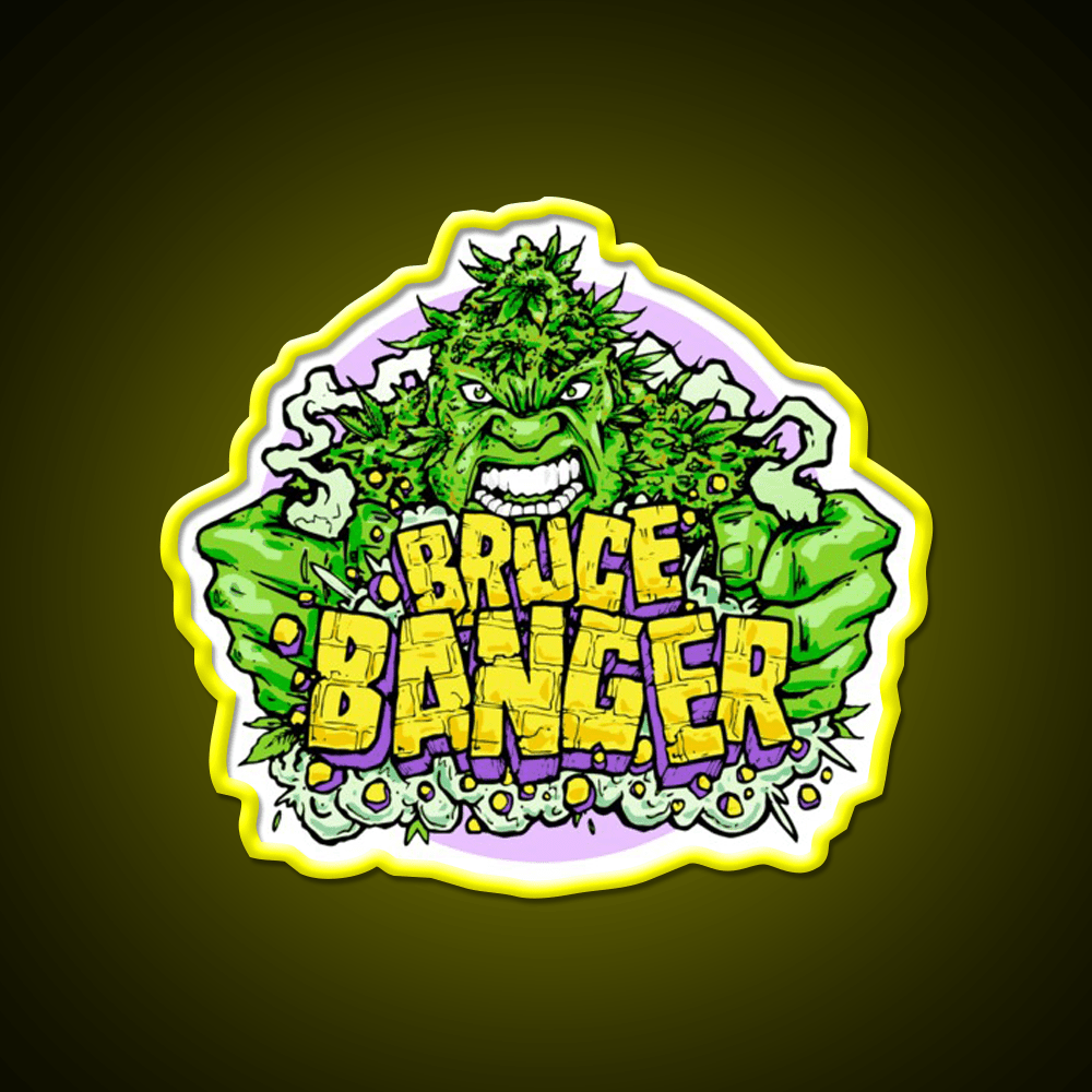 Bruce Banger Seed Artwork Hemp Inspired Green Leaf Led Neon Sign Rgb Color - Shineneon