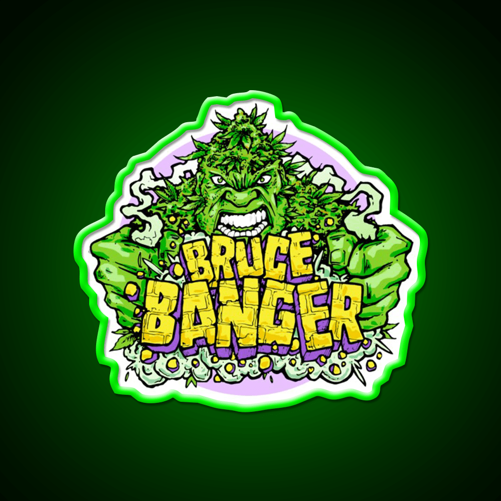 Bruce Banger Seed Artwork Hemp Inspired Green Leaf Led Neon Sign Rgb Color - Shineneon