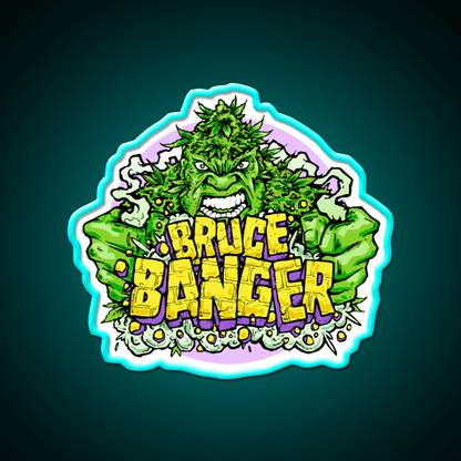 Bruce Banger Seed Artwork Hemp Inspired Green Leaf Led Neon Sign Rgb Color - Shineneon