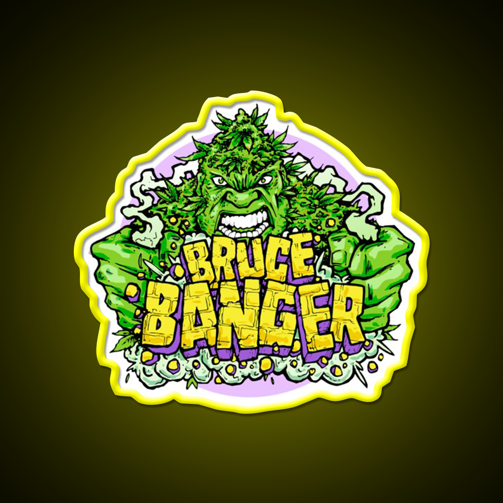 Bruce Banger Seed Artwork Hemp Inspired Green Leaf Led Neon Sign Rgb Color - LED neon sign view 7