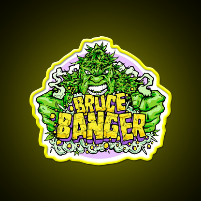 Bruce Banger Seed Artwork Hemp Inspired Green Leaf Led Neon Sign Rgb Color - LED neon sign view 7