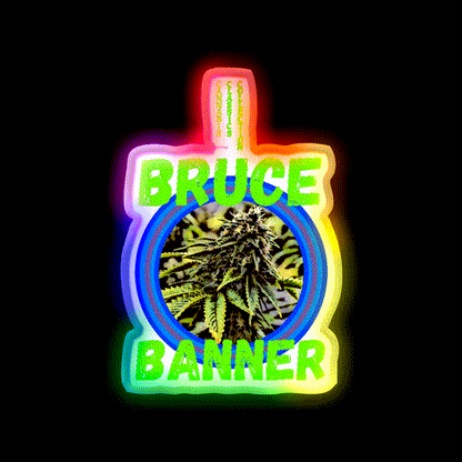 Bruce Banner Trans 7 Hemp Inspired Green Leaf Led Neon Sign Rgb Color - LED neon sign close-up detail