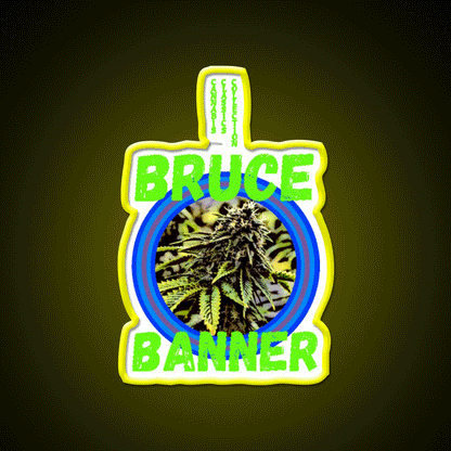Bruce Banner Trans 7 Hemp Inspired Green Leaf Led Neon Sign Rgb Color - Custom LED neon sign front view