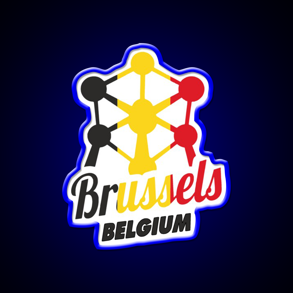 Brussels Belgium Atomium Flag Beer Bar Decor Led Neon Sign Rgb Color - LED neon sign view 5