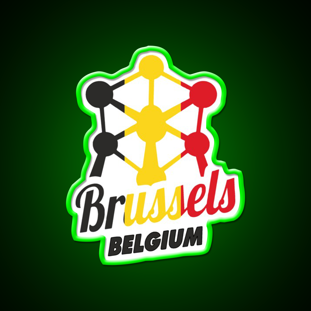 Brussels Belgium Atomium Flag Beer Bar Decor Led Neon Sign Rgb Color - LED neon sign view 8