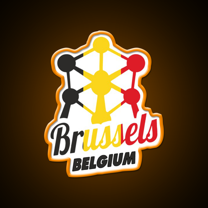 Brussels Belgium Atomium Flag Beer Bar Decor Led Neon Sign Rgb Color - LED neon sign view 6