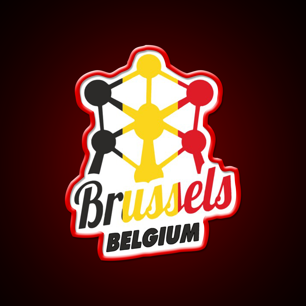 Brussels Belgium Atomium Flag Beer Bar Decor Led Neon Sign Rgb Color - LED neon sign view 10