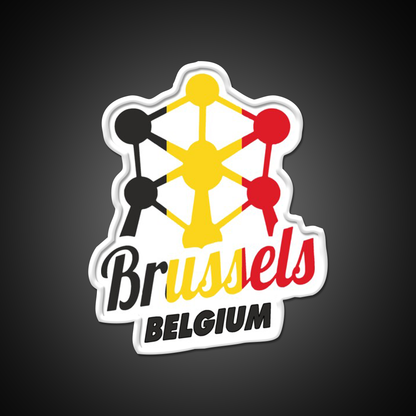 Brussels Belgium Atomium Flag Beer Bar Decor Led Neon Sign Rgb Color