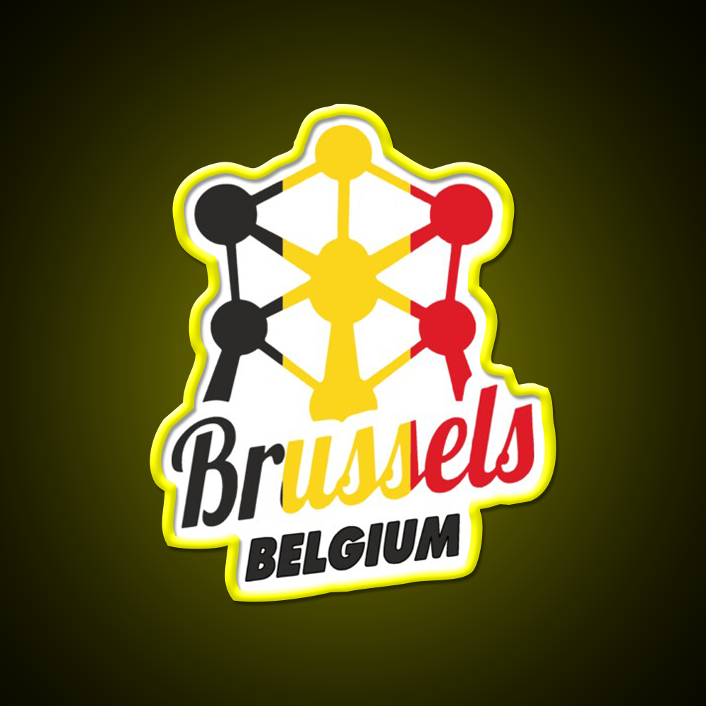 Brussels Belgium Atomium Flag Beer Bar Decor Led Neon Sign Rgb Color - LED neon sign view 7