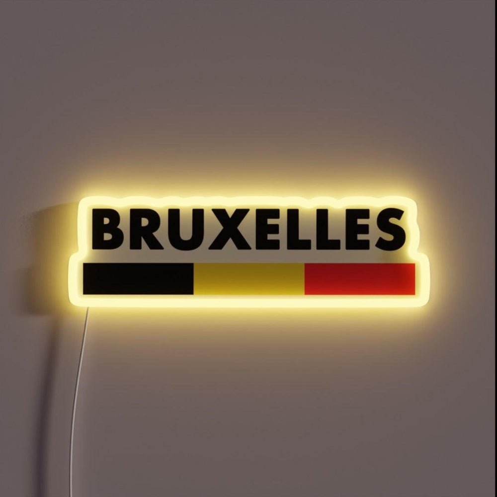 Bruxelles Flag Minimalist Rgb Led Neon Sign - Shineneon