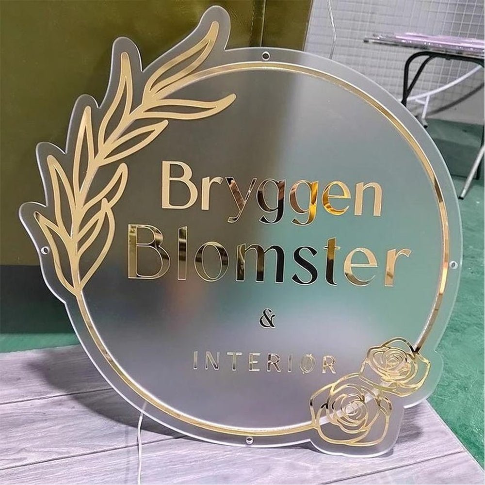 Bryggen Blomster Acrylic Business Logo Sign - Shineneon