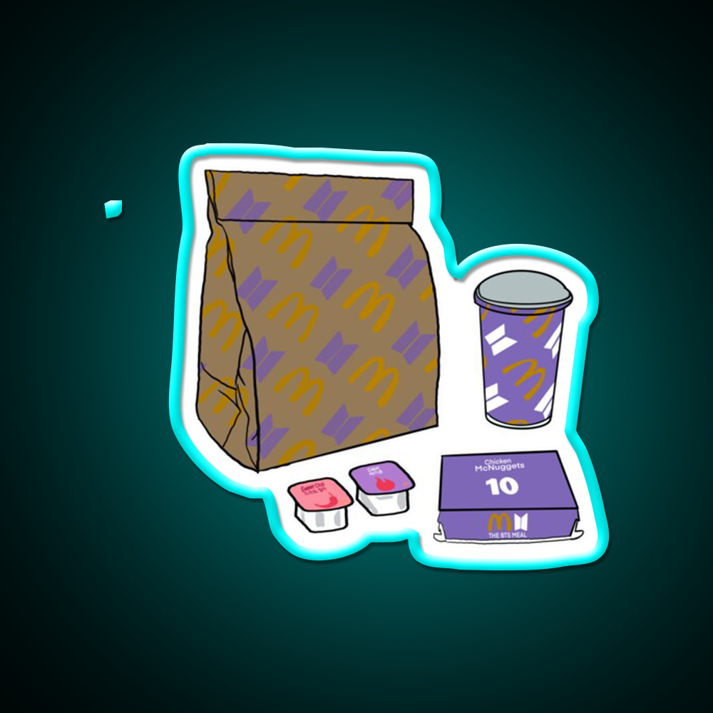 Bts Meals Fast Food Led Neon Sign For Burger Place Rgb Color