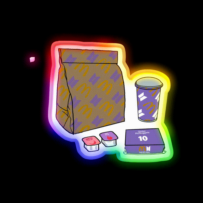 Bts Meals Fast Food Led Neon Sign For Burger Place Rgb Color