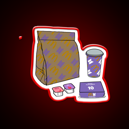 Bts Meals Fast Food Led Neon Sign For Burger Place Rgb Color