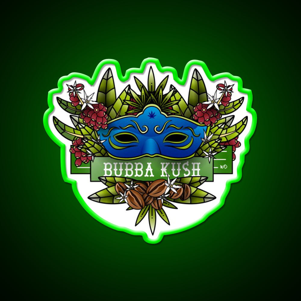 Bubba Kush Hemp Inspired Green Leaf Led Neon Sign Rgb Color - LED neon sign view 8