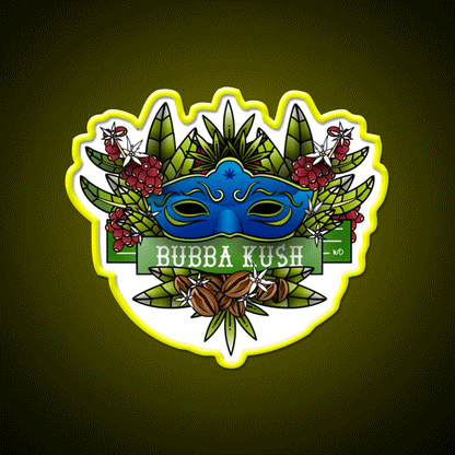 Bubba Kush Hemp Inspired Green Leaf Led Neon Sign Rgb Color - Custom LED neon sign front view