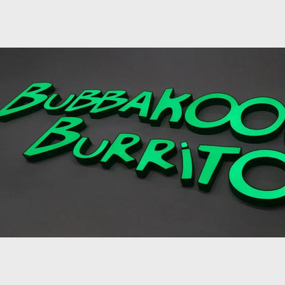 Bubbakoo Burrito 3D Frontlit Channel Letters Led Light Sign - Shineneon