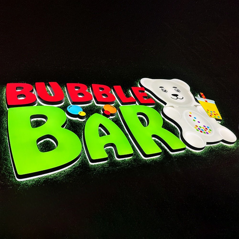 Bubble Bar 3D Frontlit And Backlit Channel Letter Led Light Sign - Shineneon