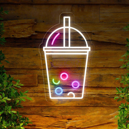 Bubble Tea Cup Led Neon Sign Pink Green Blue Boba Shop Decor | Shineneon