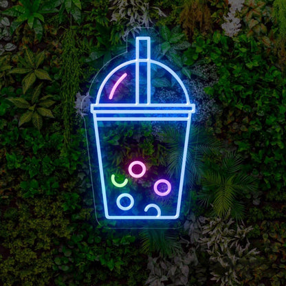 Bubble Tea Cup Led Neon Sign Pink Green Blue Boba Shop Decor | Shineneon