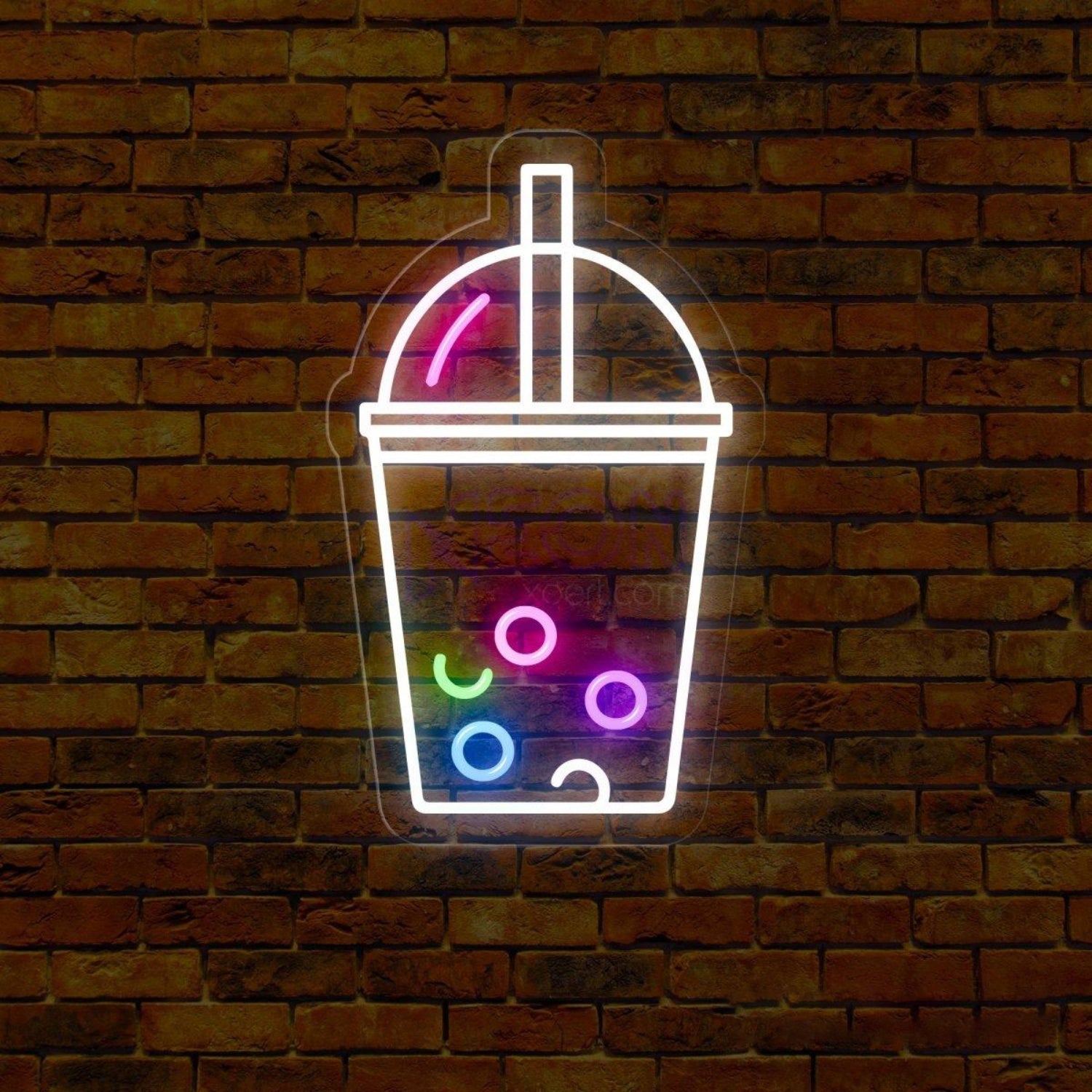 Bubble Tea Cup Led Neon Sign Pink Green Blue Boba Shop Decor | Shineneon