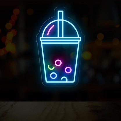 Bubble Tea Cup Led Neon Sign Pink Green Blue Boba Shop Decor | Shineneon