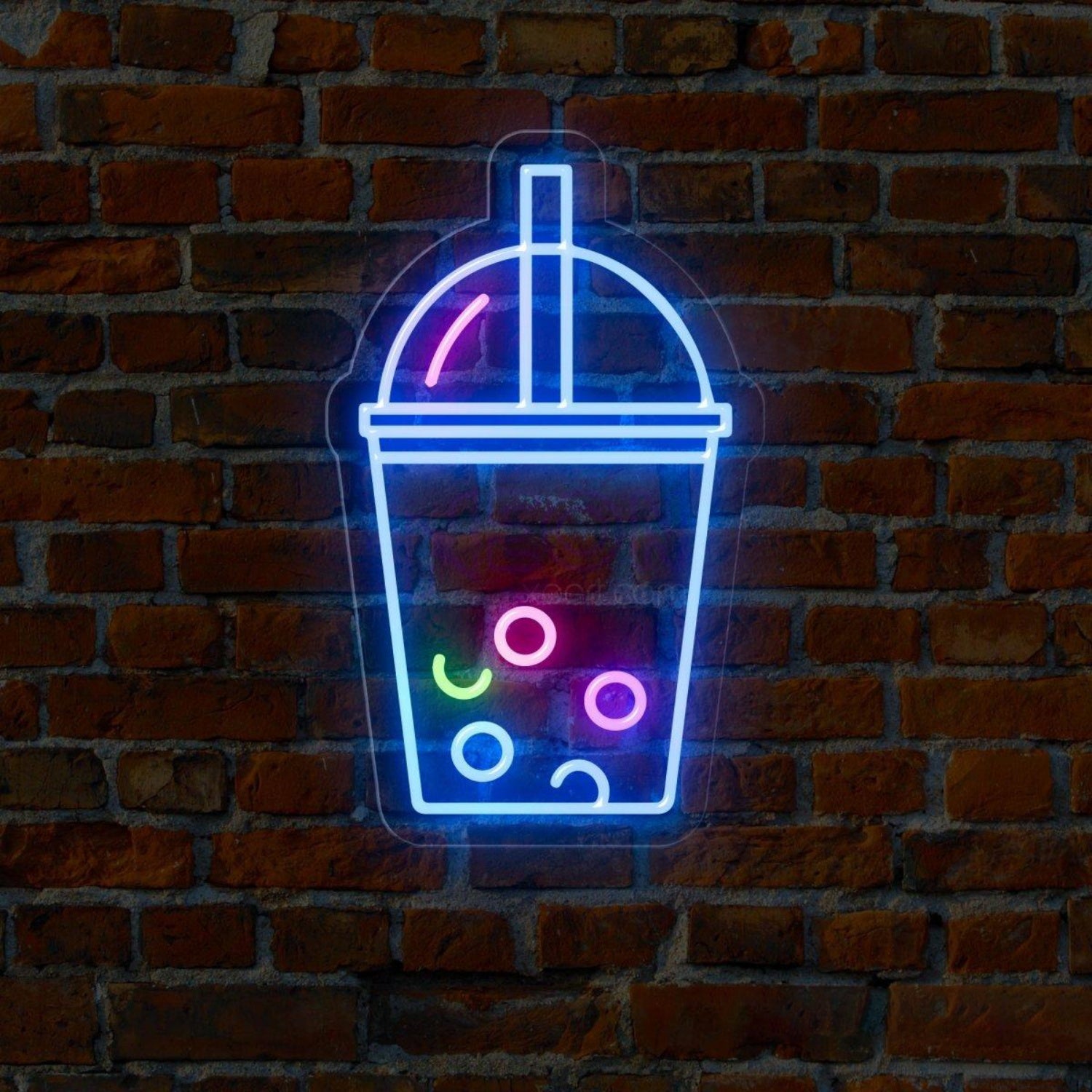 Bubble Tea Cup Led Neon Sign Pink Green Blue Boba Shop Decor | Shineneon